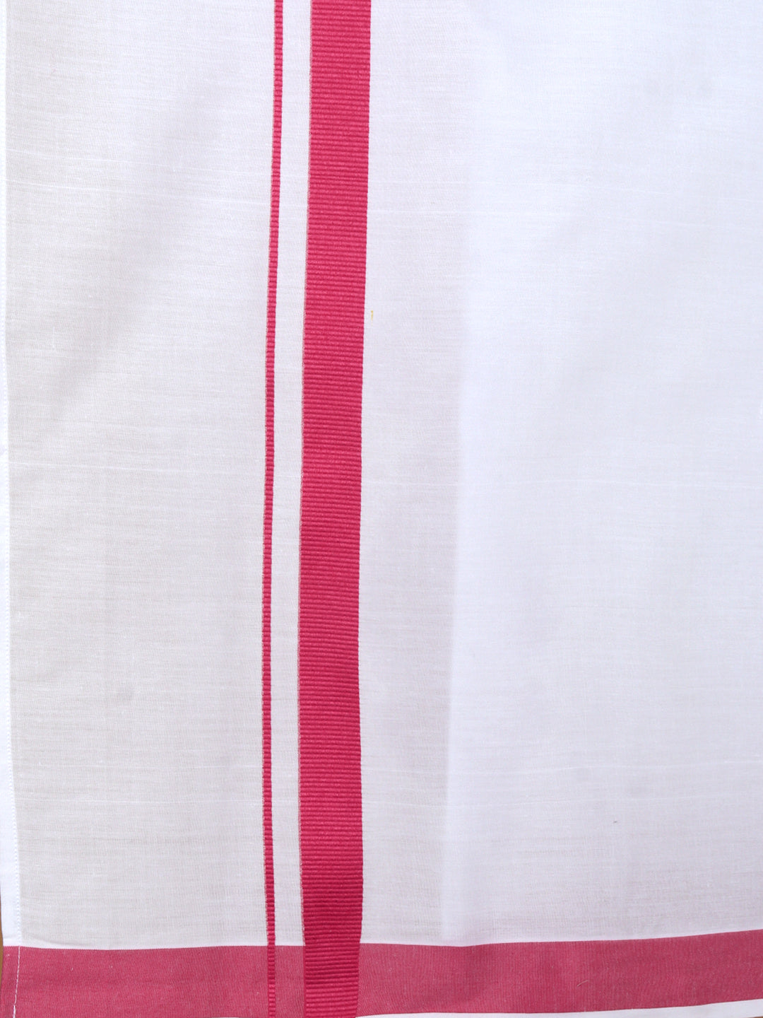 Men Cotton Blend Readymade Single Layer White Dhoti with Big Border GACS16