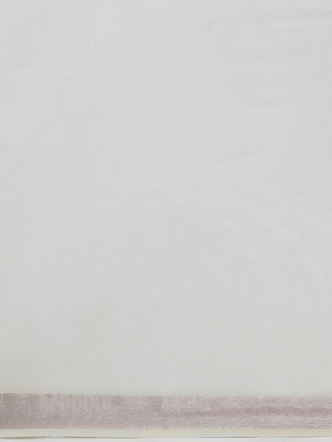 Women Traditional Kerala Cream Plain Saree with RoseGold Border KS223