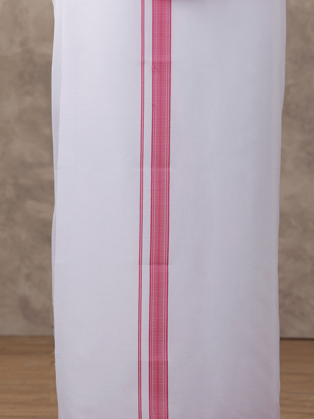 Men Pink Matching Border Dhoti & Half Sleeves Shirt Set Evolution IC2