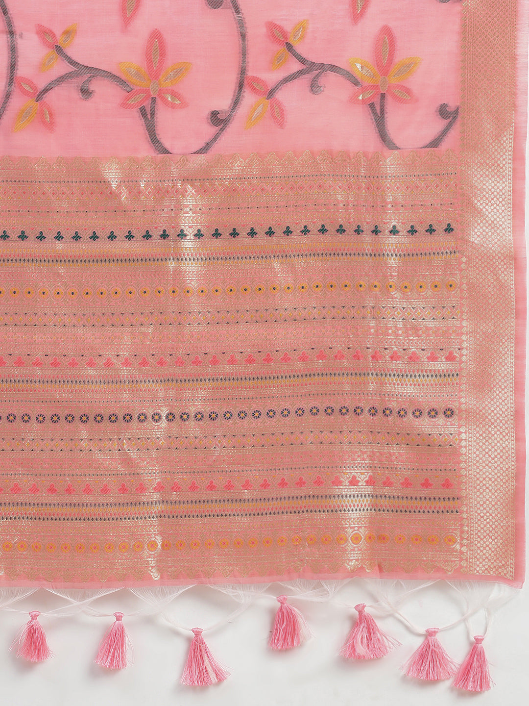 Womens Semi Silk Saree Pink SS240