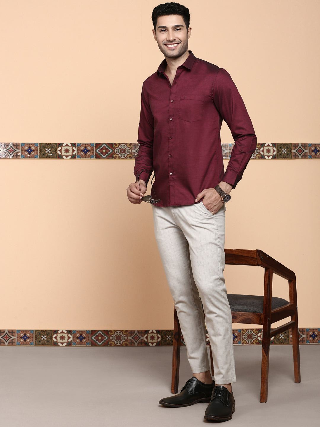 Men Premium Cotton Purple Shirt EL GP14