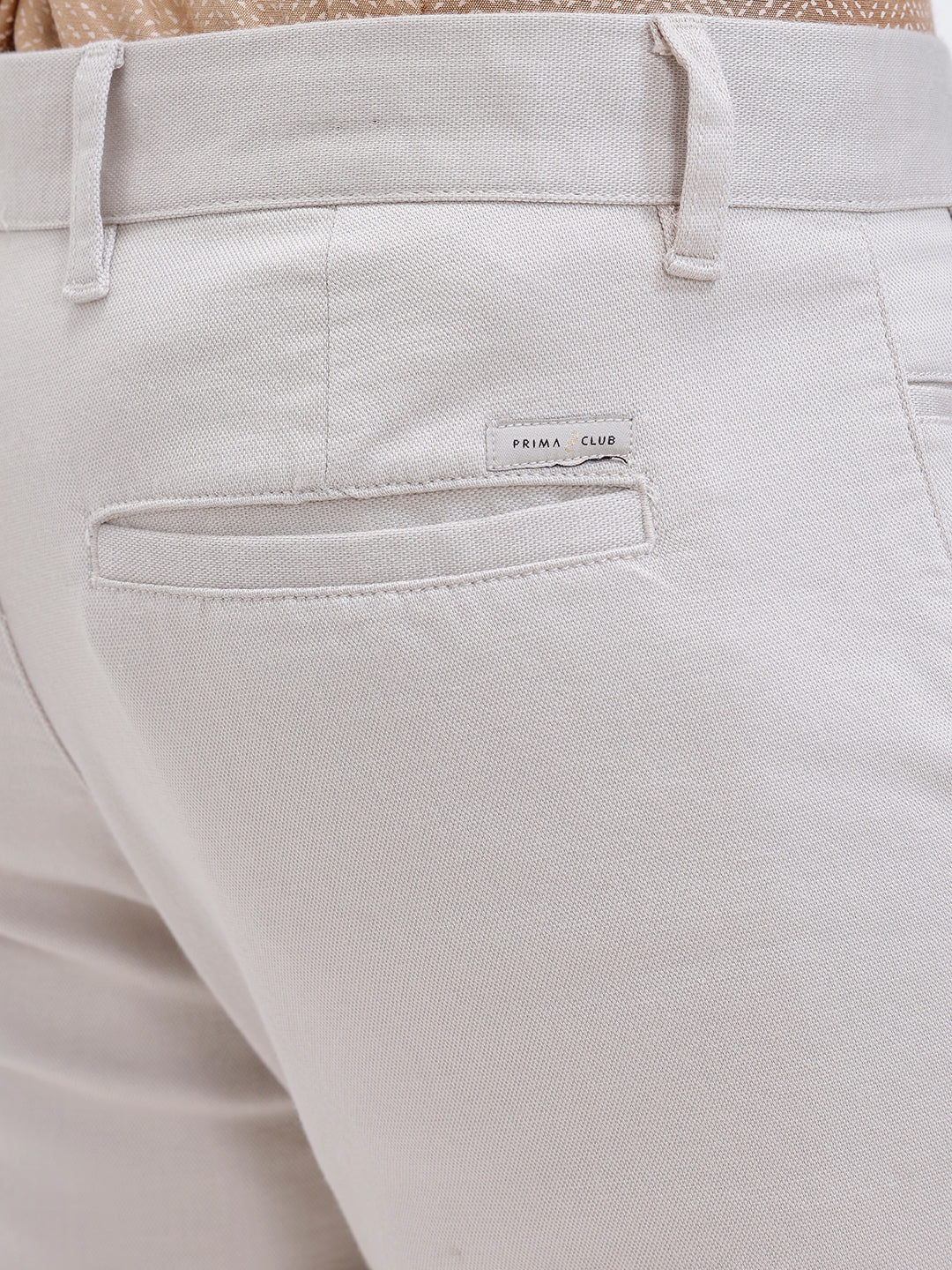 Men’s Smart Fit Cotton Lycra Stretch Off White Pant