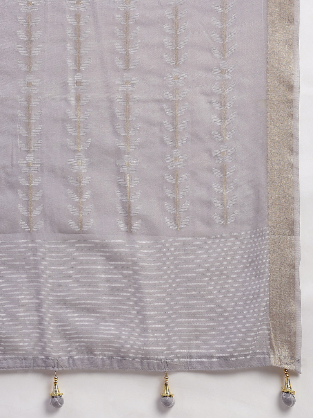 Women Semi Linen Weaving Saree Grey SL152