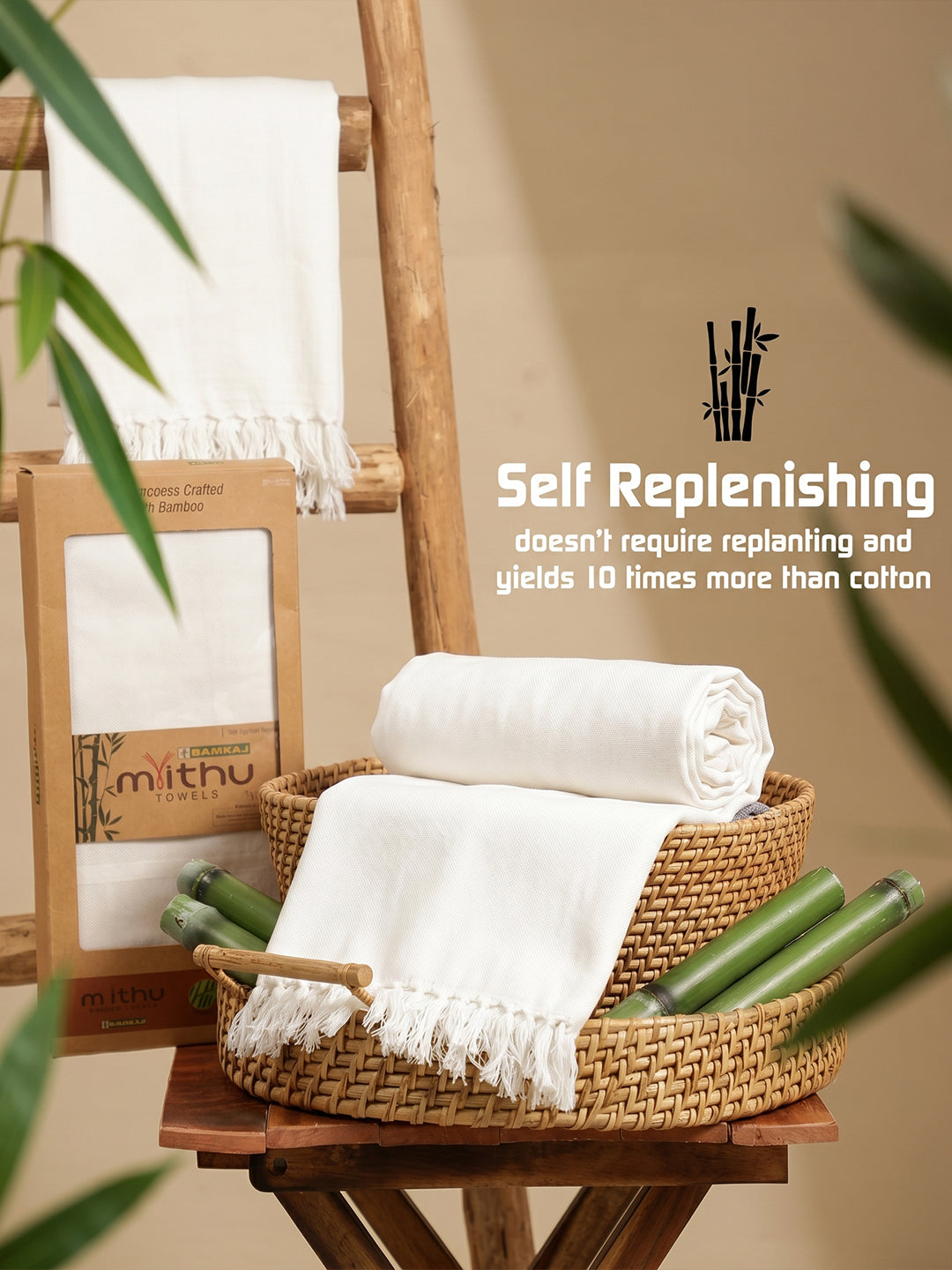 Super Soft & Breathable Bamboo Bath White Towel