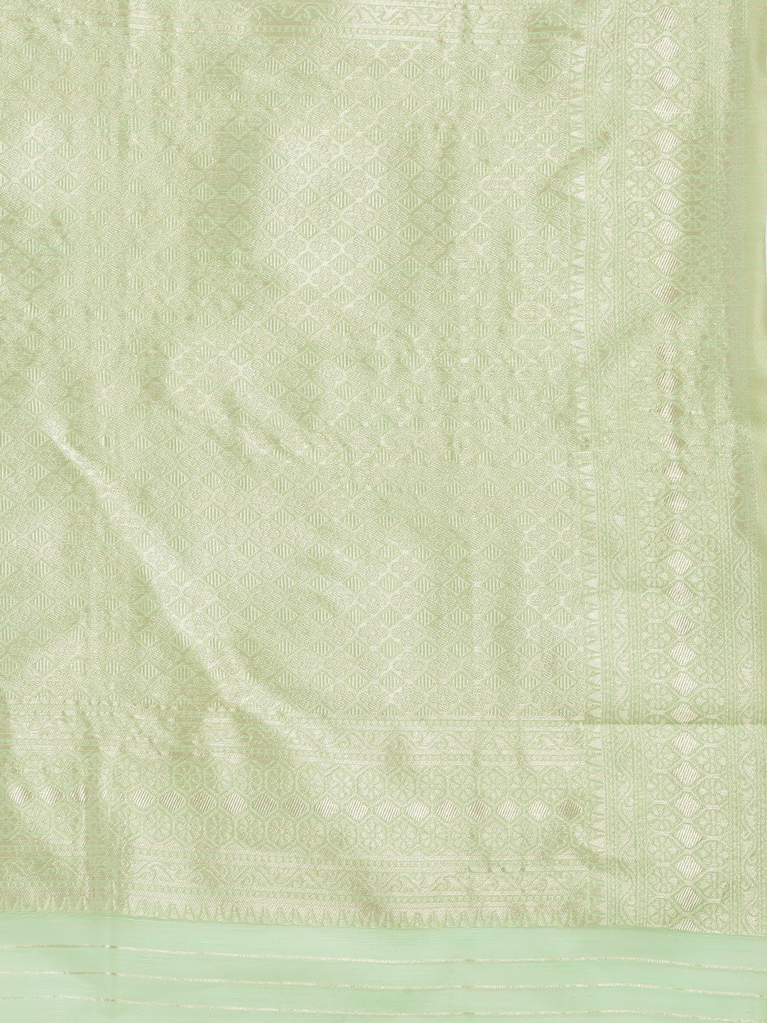 Women Semi Linen Weaving Saree Green SL130