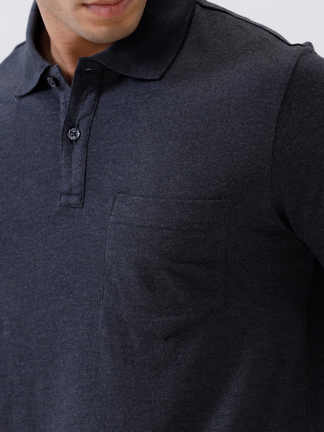 Men TENCEL™ Modal Fibers with Micro technology Polo T-Shirt Charcoal EMP5