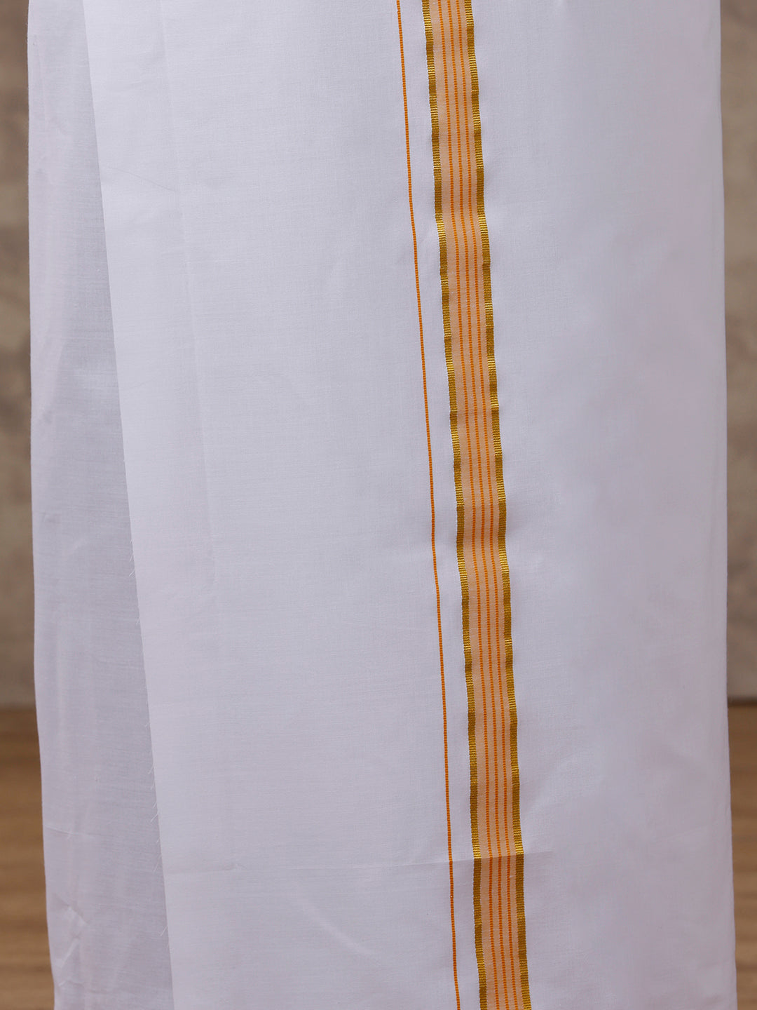Men Matching Jari Border Dhoti & Shirt Set Yellow VB2