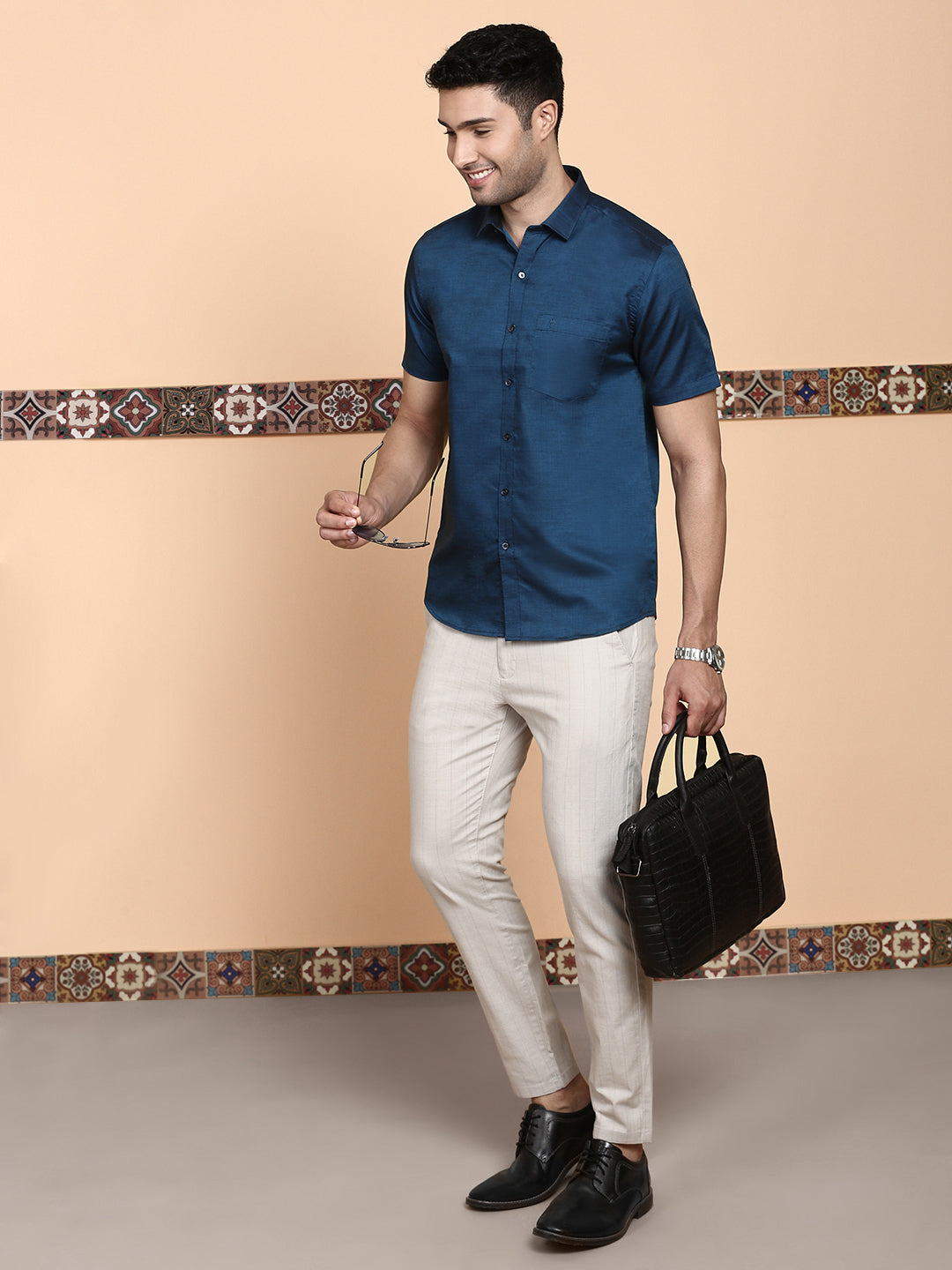 Men Premium Cotton Shirt Navy EL GP6