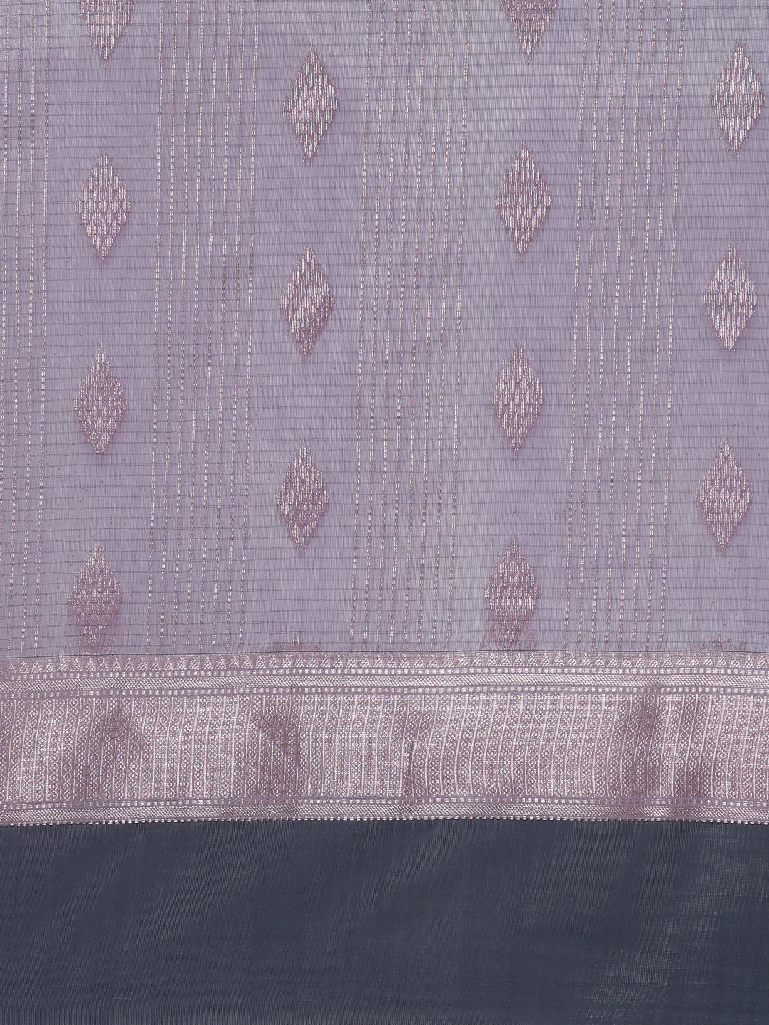 Women Lavender Semi Kora Cotton Saree SK124