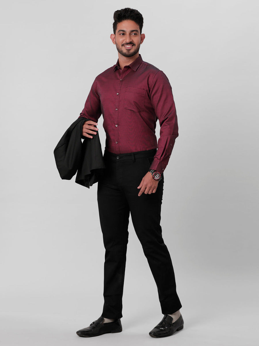 Premium Cotton Purple Full Sleeves Shirt EL GP14-Full view