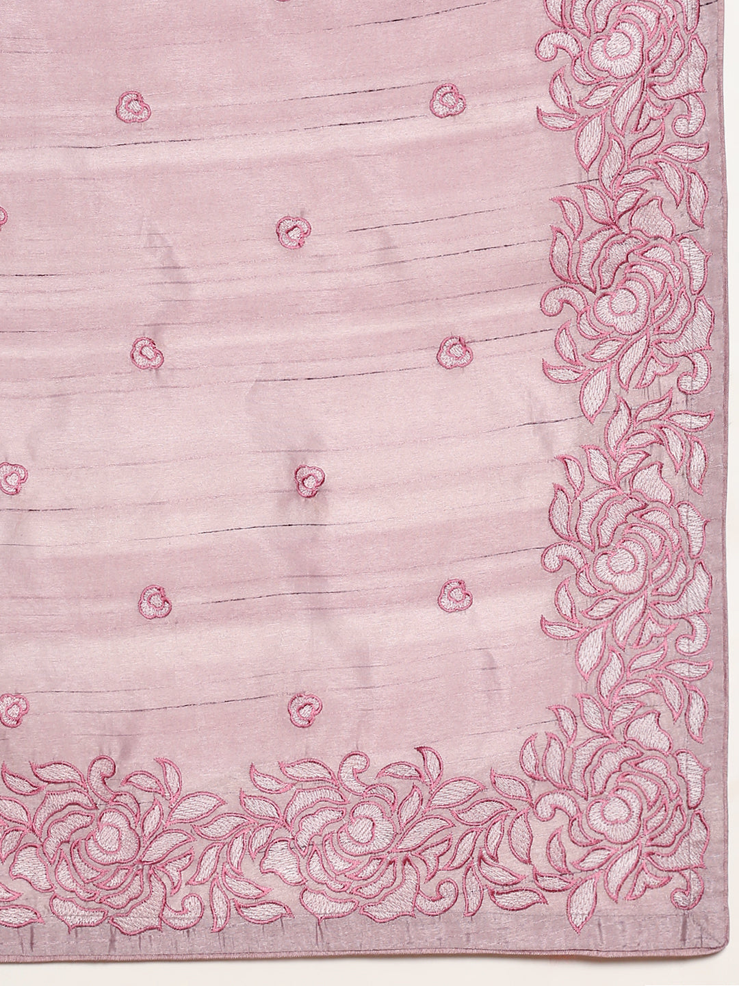 Women Semi Tussar Embroidery Saree Pink ST142