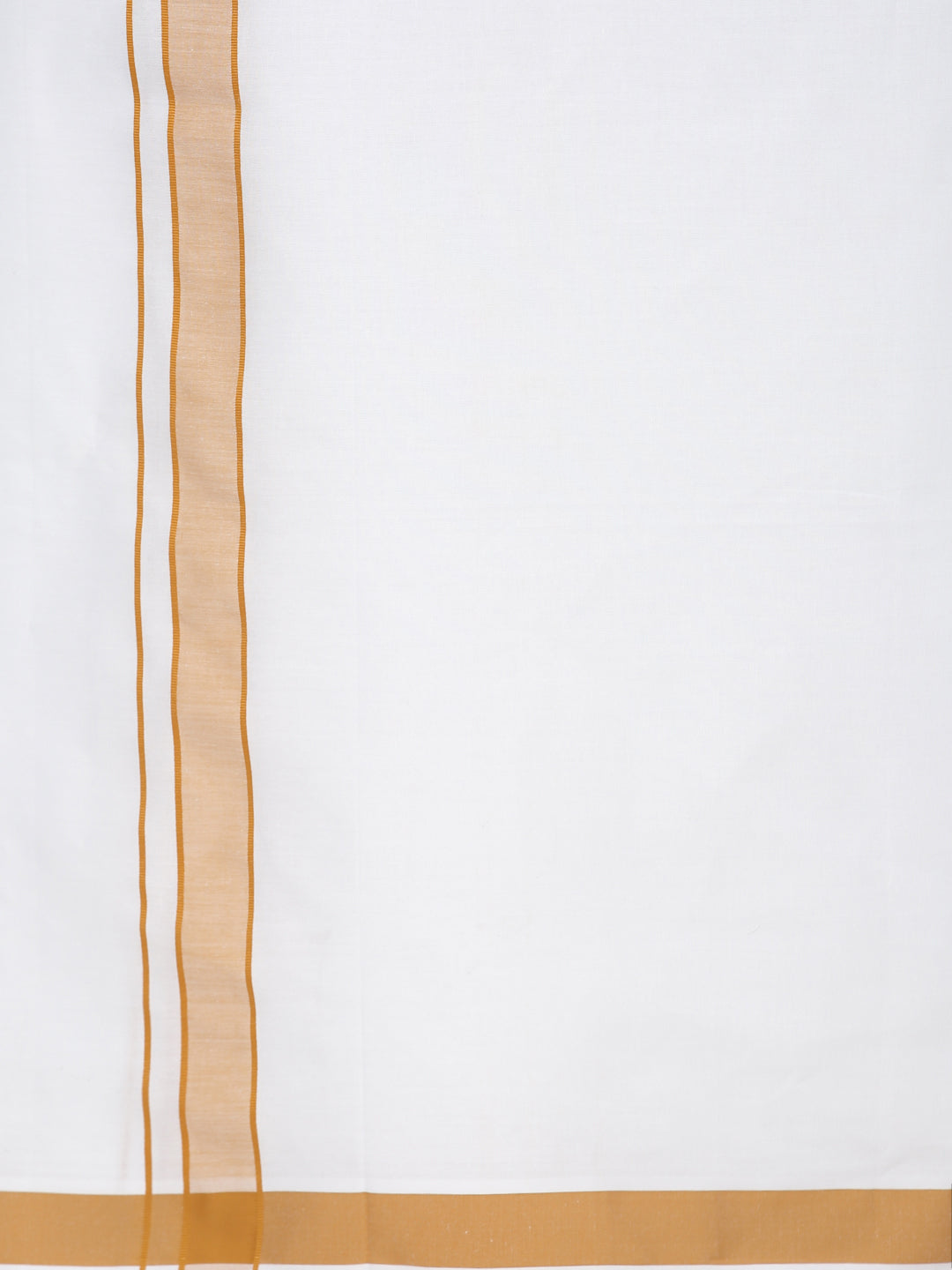 Mens Double Dhoti White with Plain Border Redfort Plain Mustard-zoom view