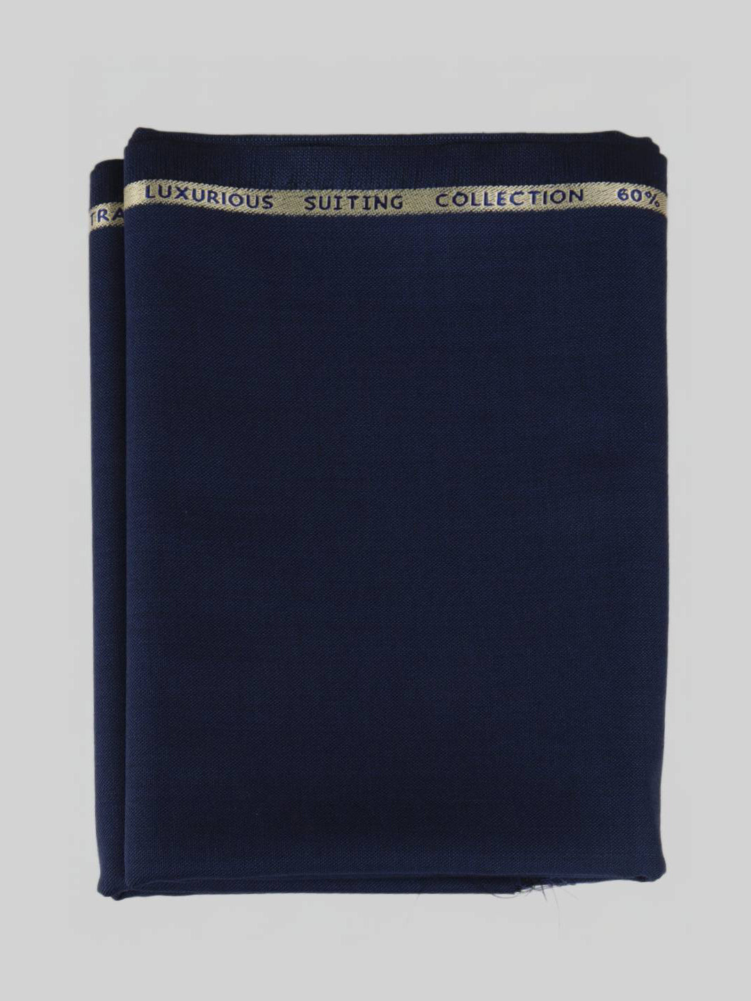 Premium Australian Merino Wool Blended Plain Blue Suiting Fabric Melton