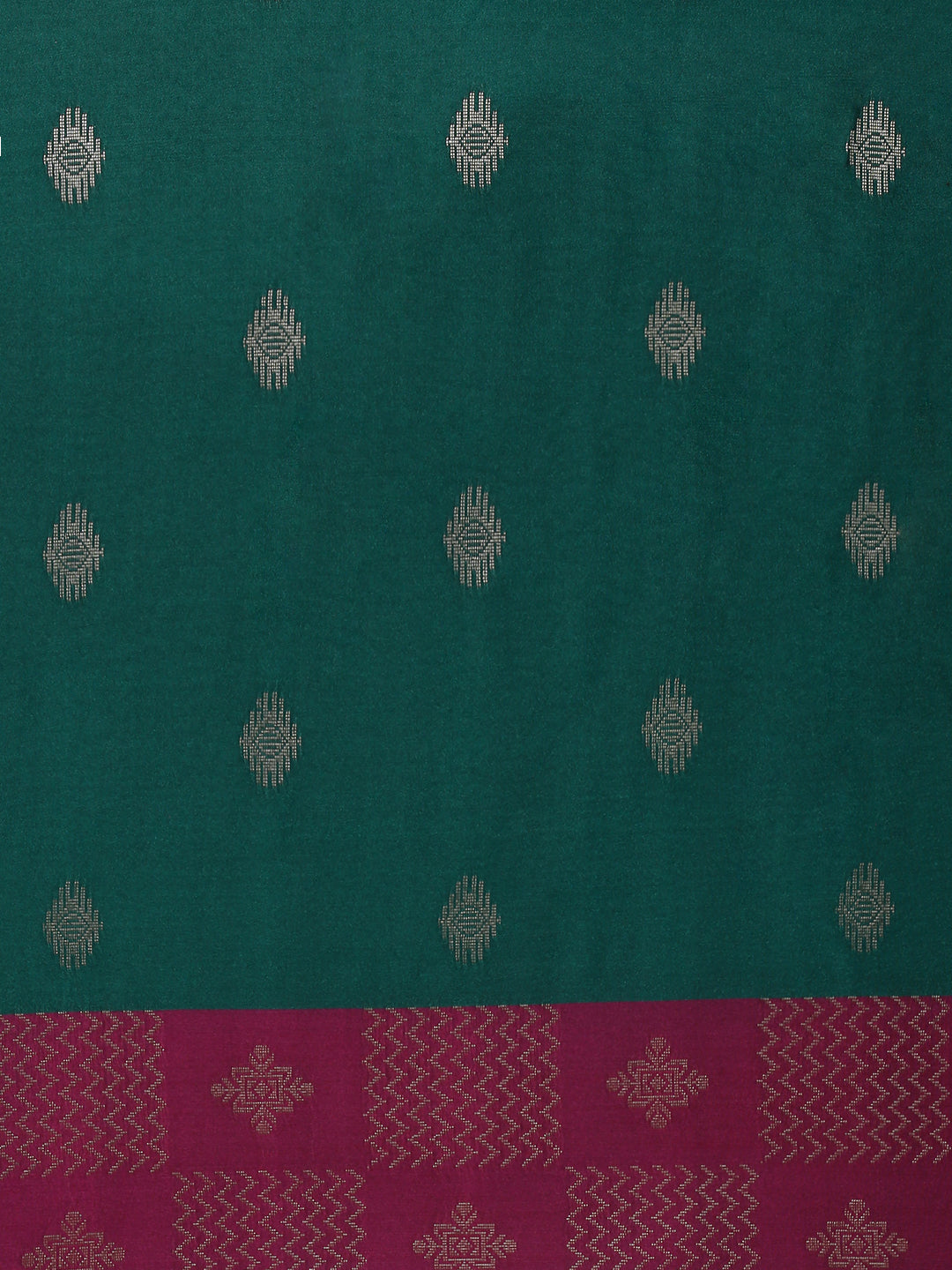 Women Soft Silk Saree Green with Pink SS410