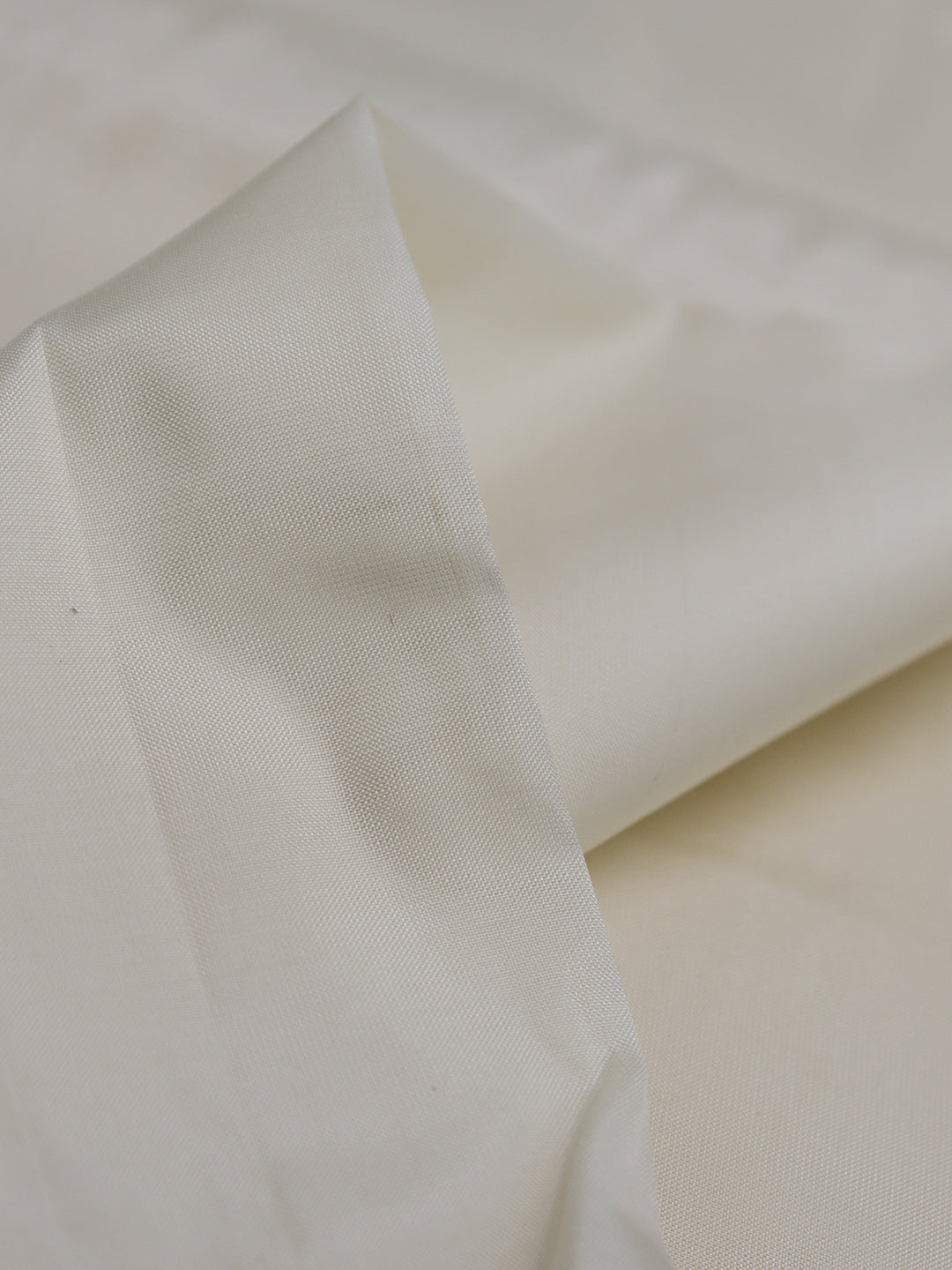 Men Silk Cream Double Layer Dhoti 1" inch Silver Border Suba Vivaga