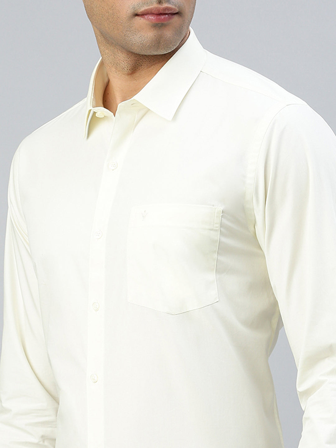 Men Cotton Cream Shirt Mangalyam