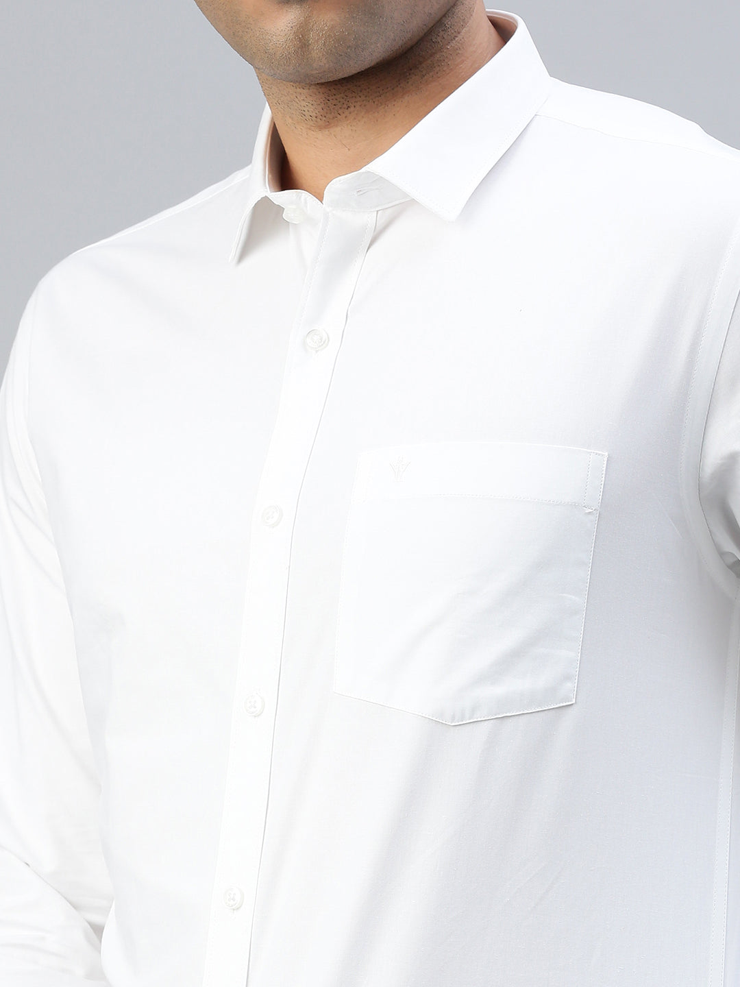 Mens Smart Fit White Shirt_Cotton Touch