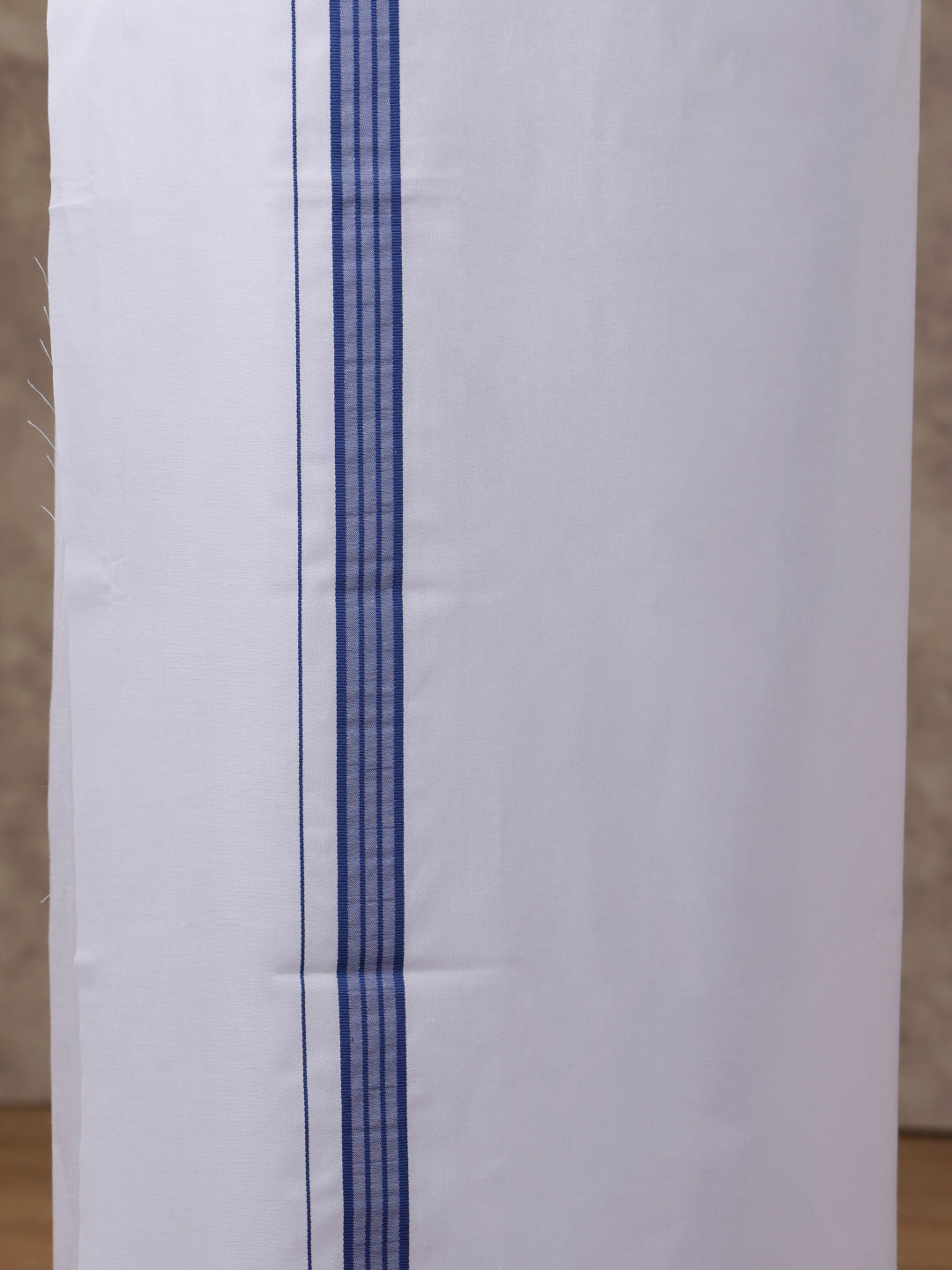 Mens Matching Border Dhoti & Shirt Set Half Blue C80