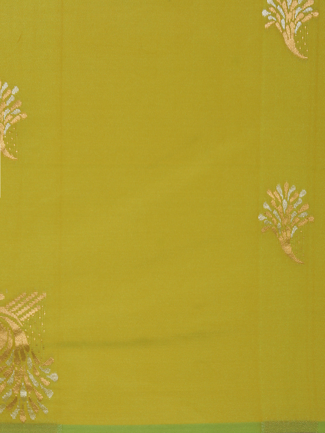 Women Yellowish Green Semi Soft Silk Saree SS383
