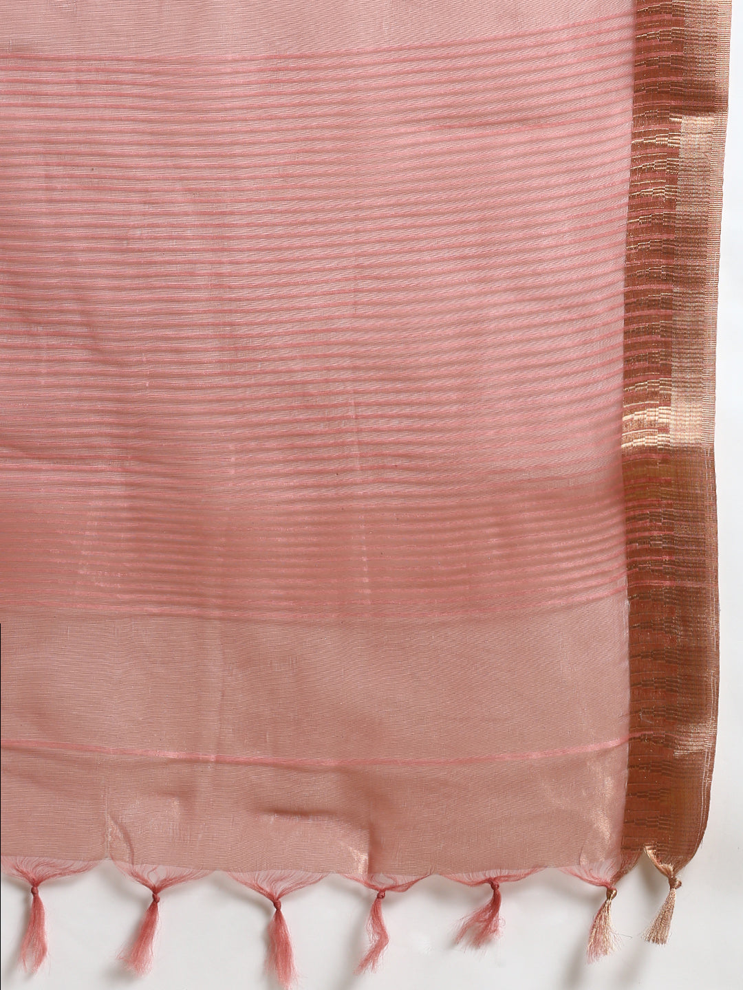 Semi Linen Flower Print Light Pink Colour Semi Linen Saree SL30-Zari view