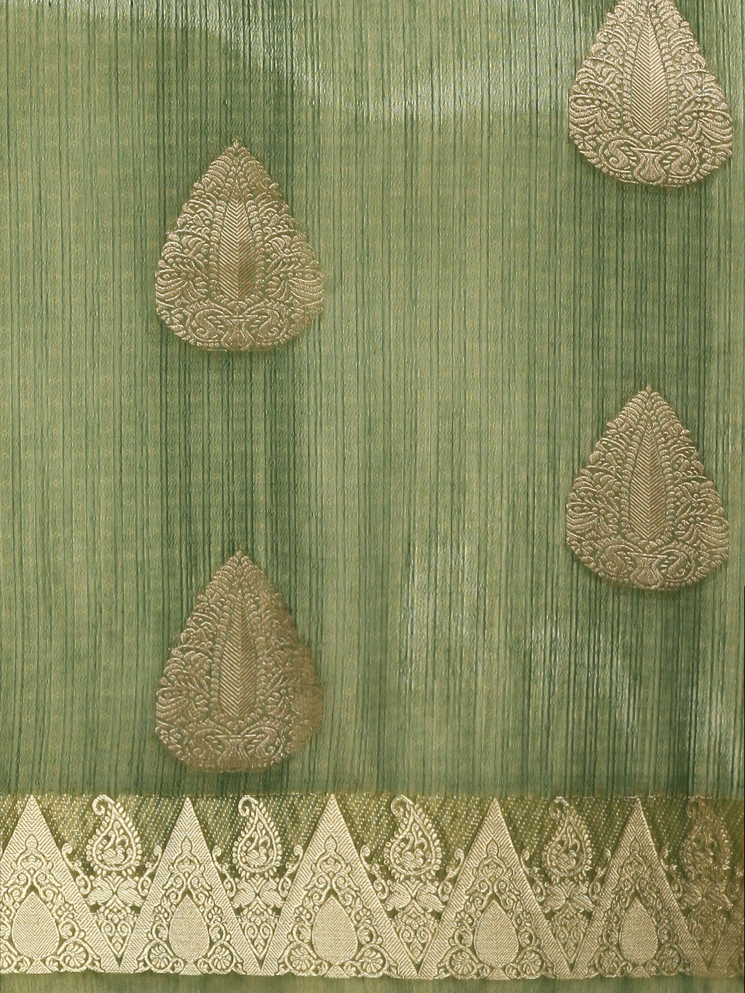 Women Green Kora Cotton Saree SK130