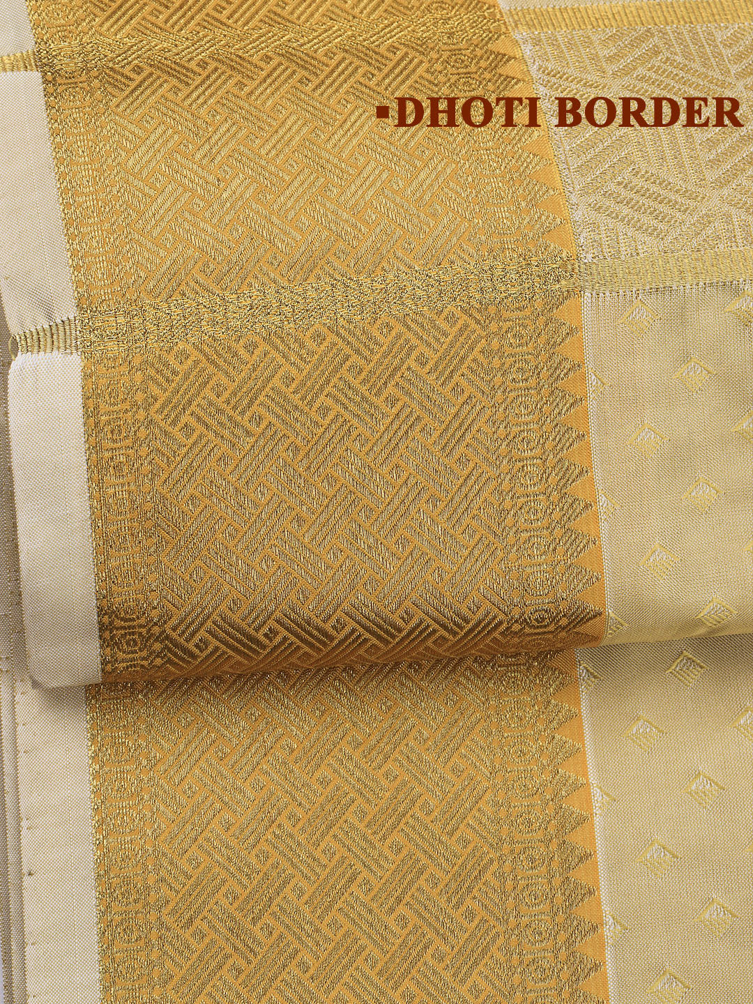 Men Art Silk Dhoti & Shirting Set Gold Mangalakara 140k (2 in 1) M36