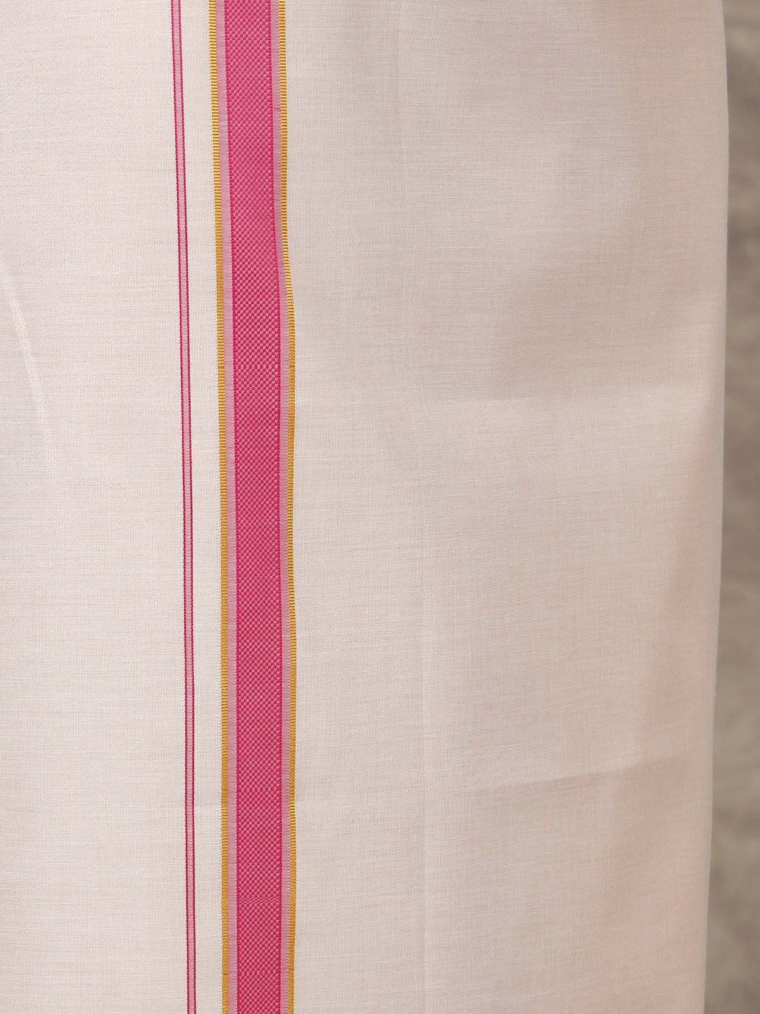 Men Cardinal Pink Silk Cotton Shirt With Matching Border Tissue Dhoti Set CCB Fortune