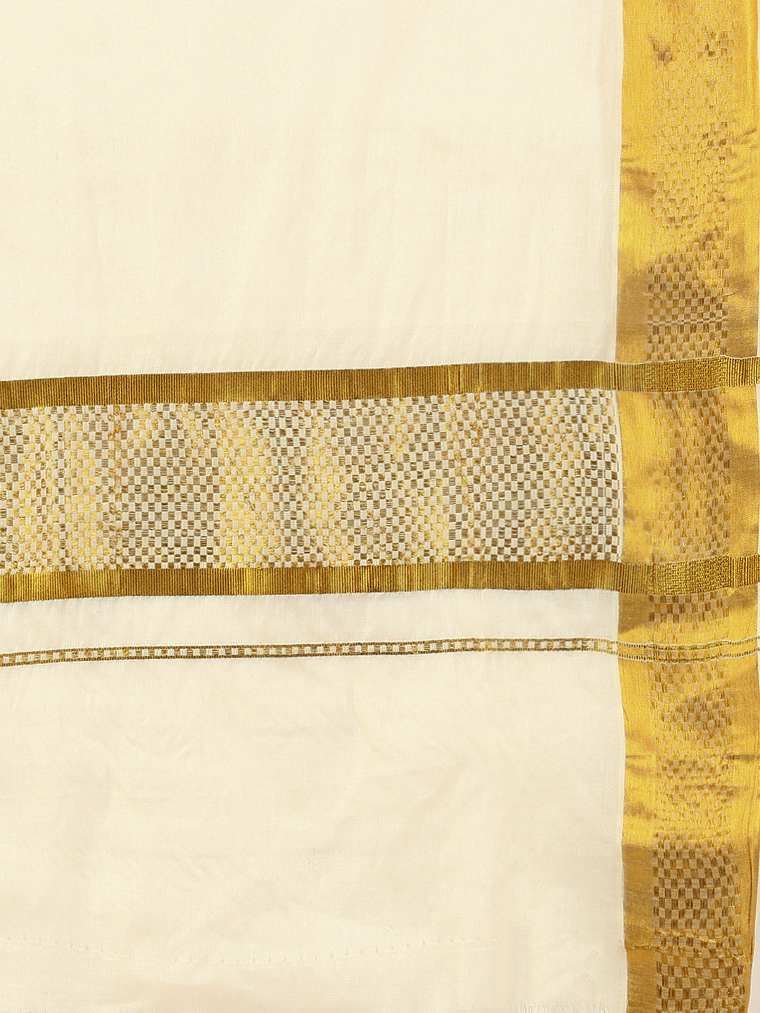 Kerala Cream Saree with Gold Jari Border KS137