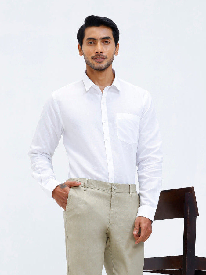 Mens Linen Cotton Full Sleeves Shirt and Pants Combo TR15505
