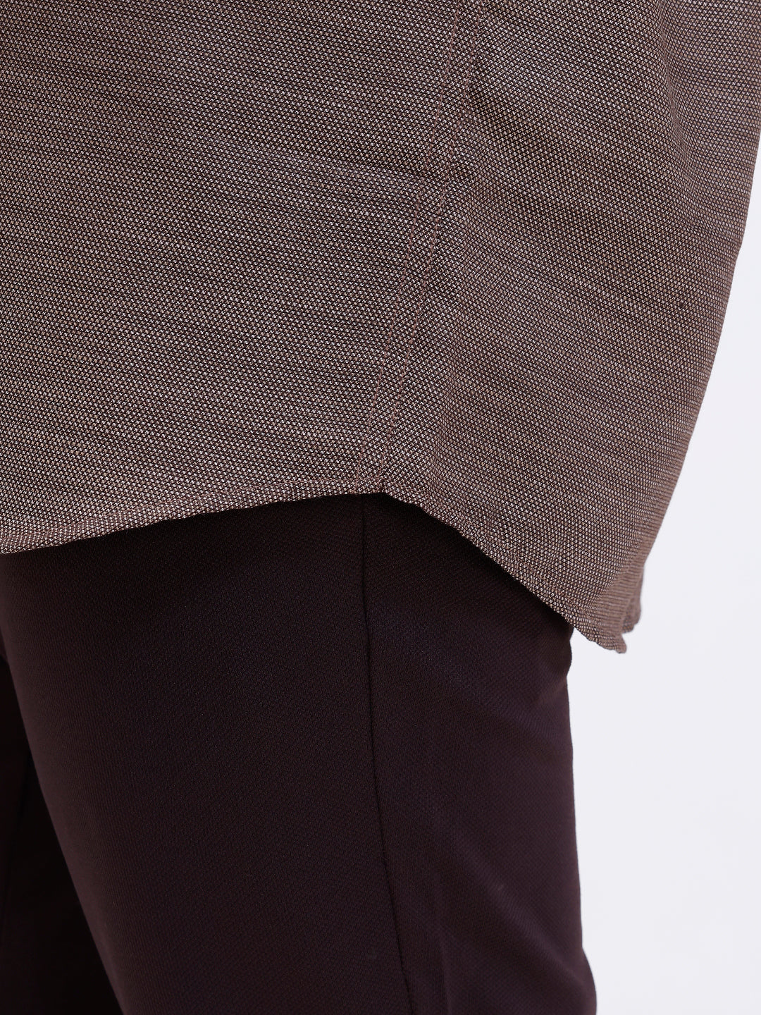 Men Cotton Rich Full Sleeve Shirt Brown Dobby T59 AIT4