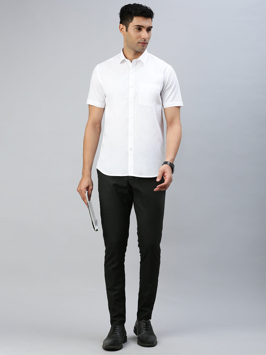 Men Smart Fit 100% Cotton White Shirt White Trend