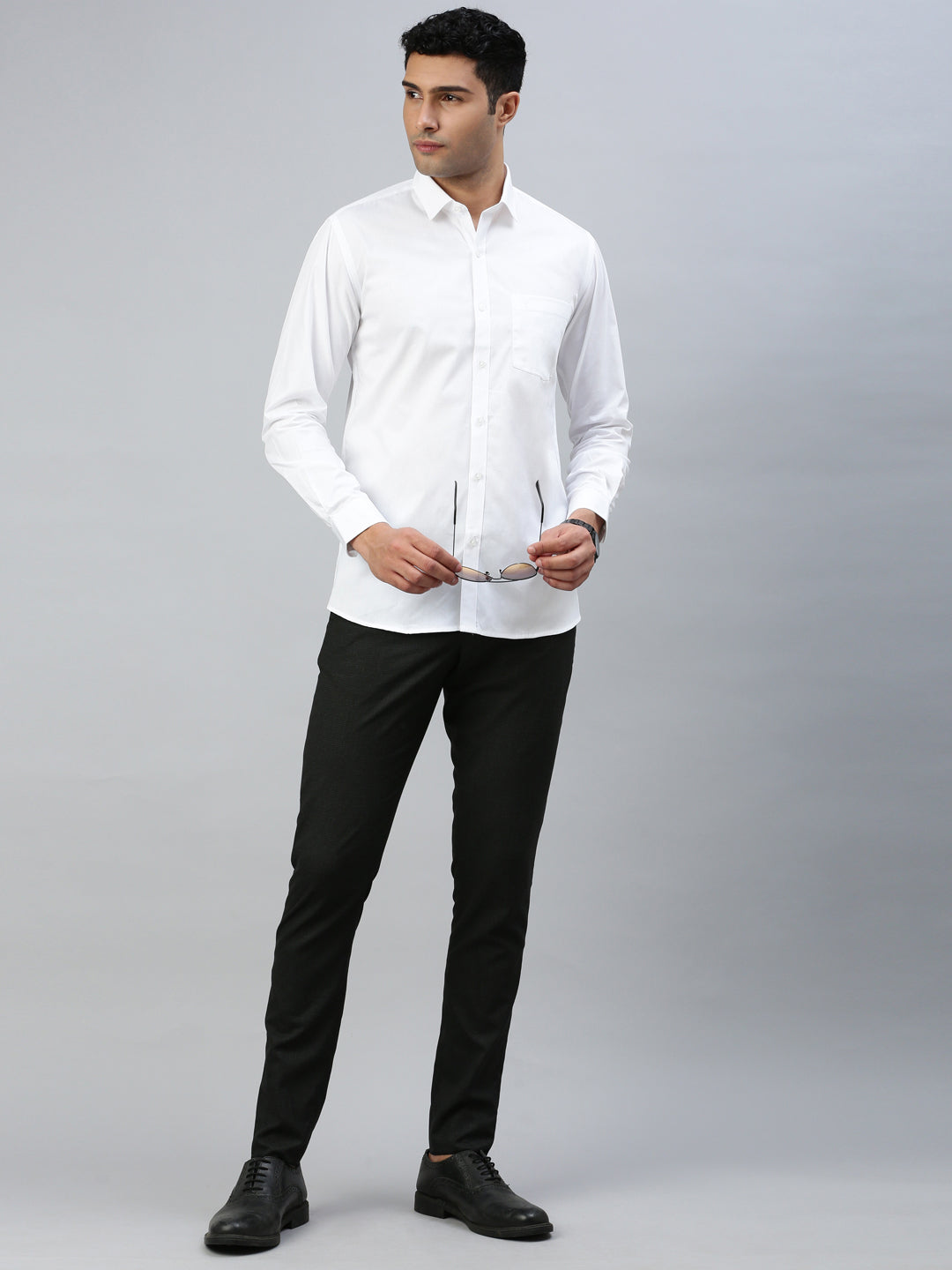 Mens Smart Fit 100% Cotton White Shirt White Trend