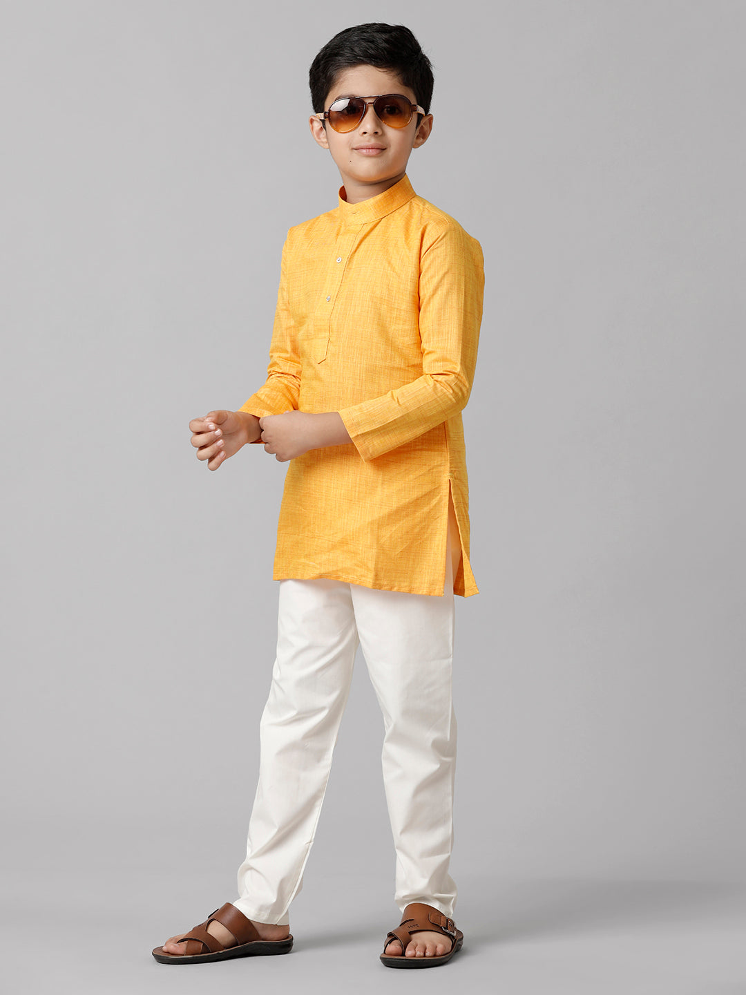 Boys Fantastic Kurtha Full Sleeves Yellow FS1