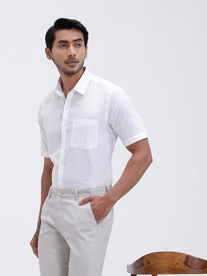 Mens Linen Cotton Half Sleeves Shirt and Pants Combo TR15503