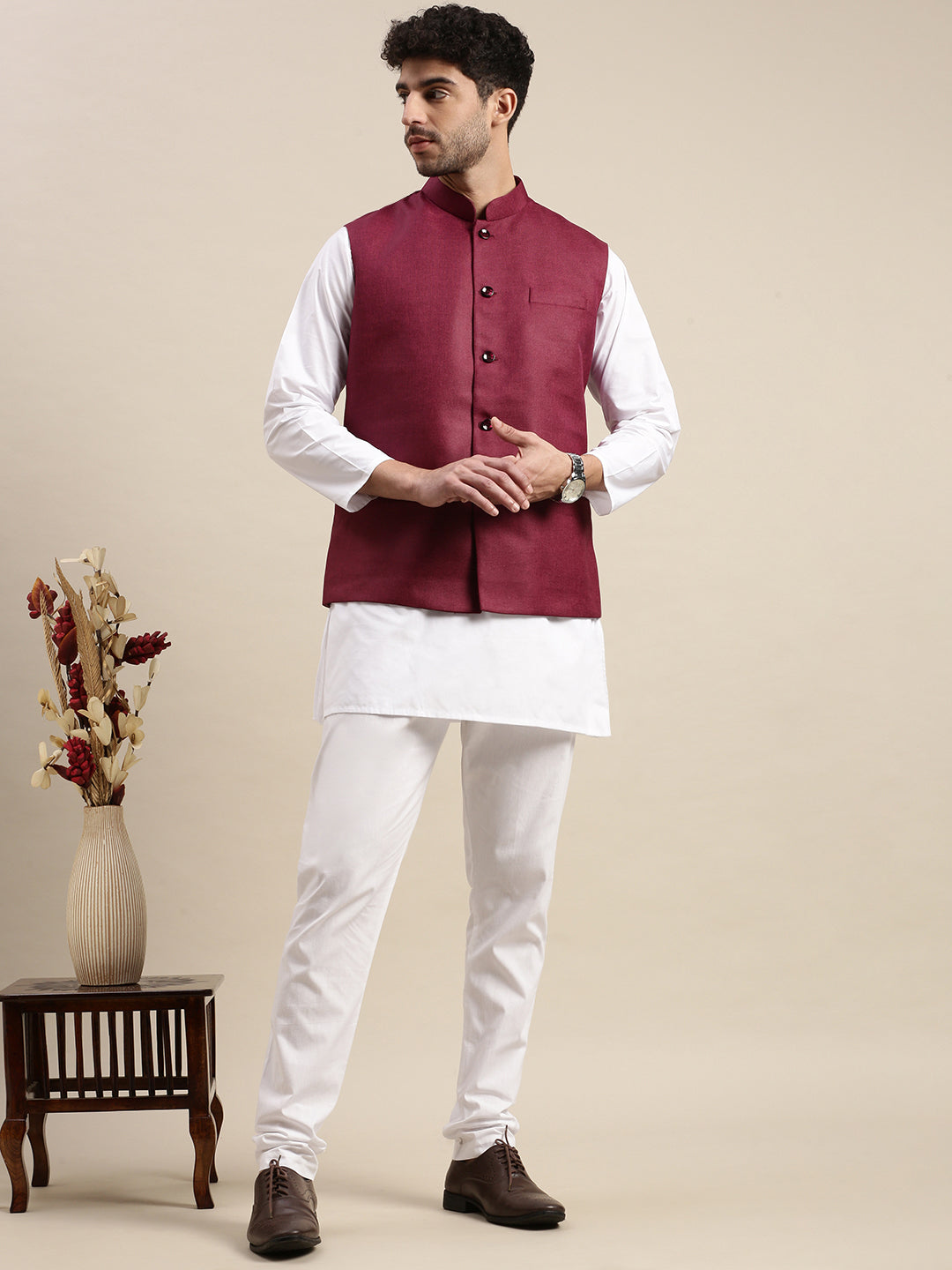 Men Ethnic Jacket Purple DW18