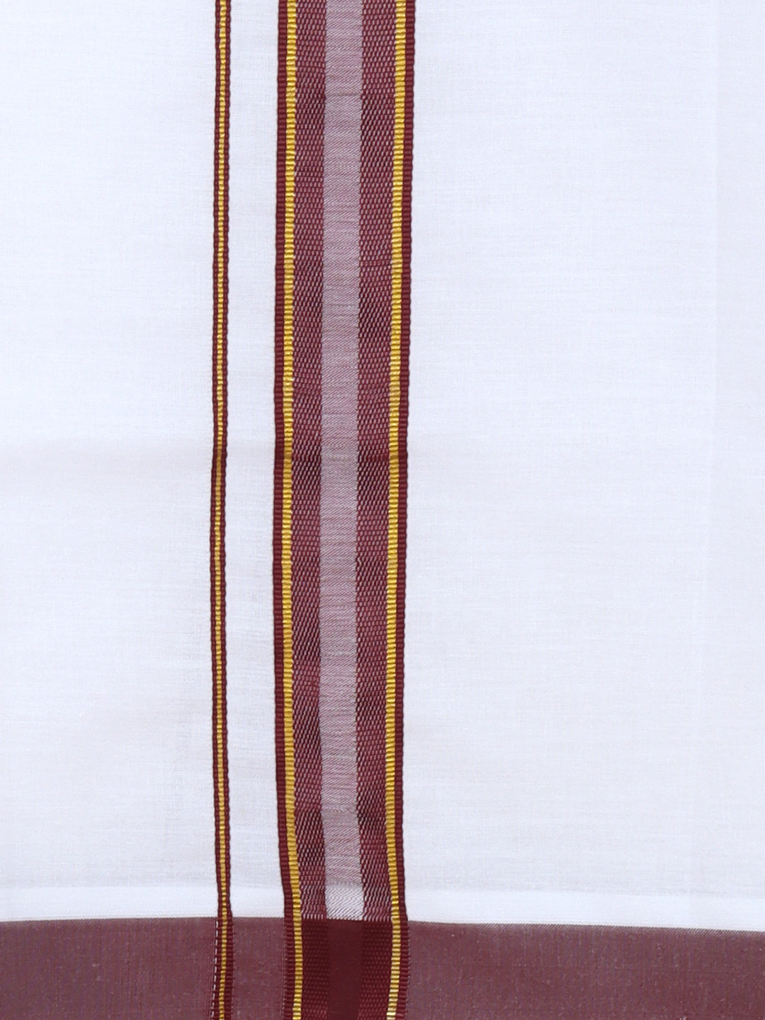 Men Cotton Blend Single Layer White Dhoti with Fancy Jari Border HGF26