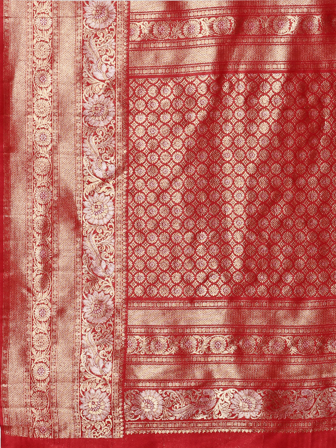 Women Semi Silk Saree Red SS191