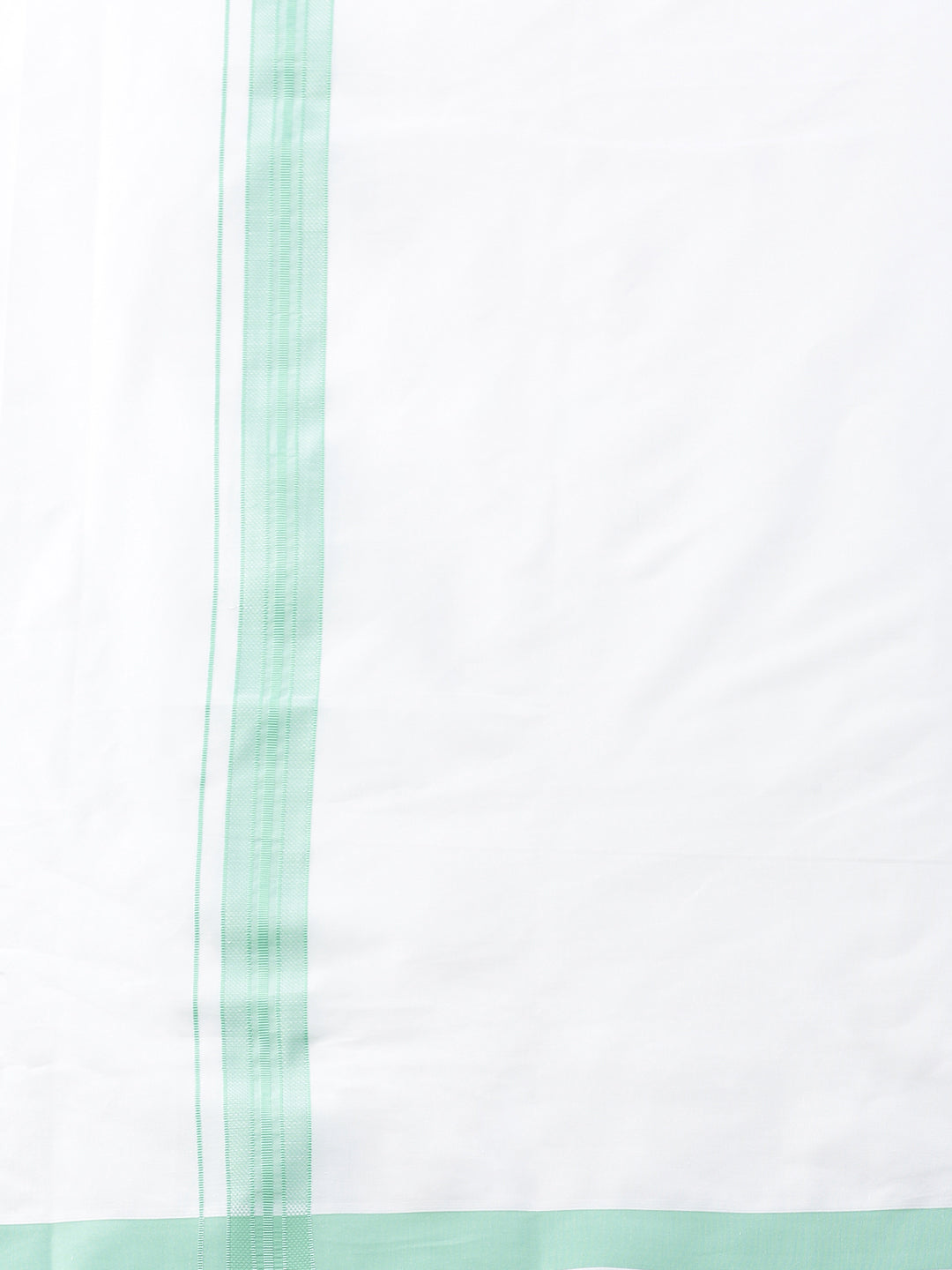 Mens Matching Border Dhoti & Shirt Set Full Light Pista Green C83-Zoom view