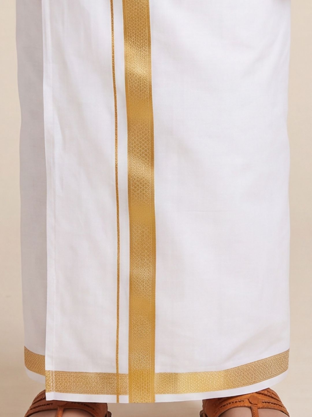 Boys 100% Cotton Brown Shirt and Fancy Border Dhoti Set BT1