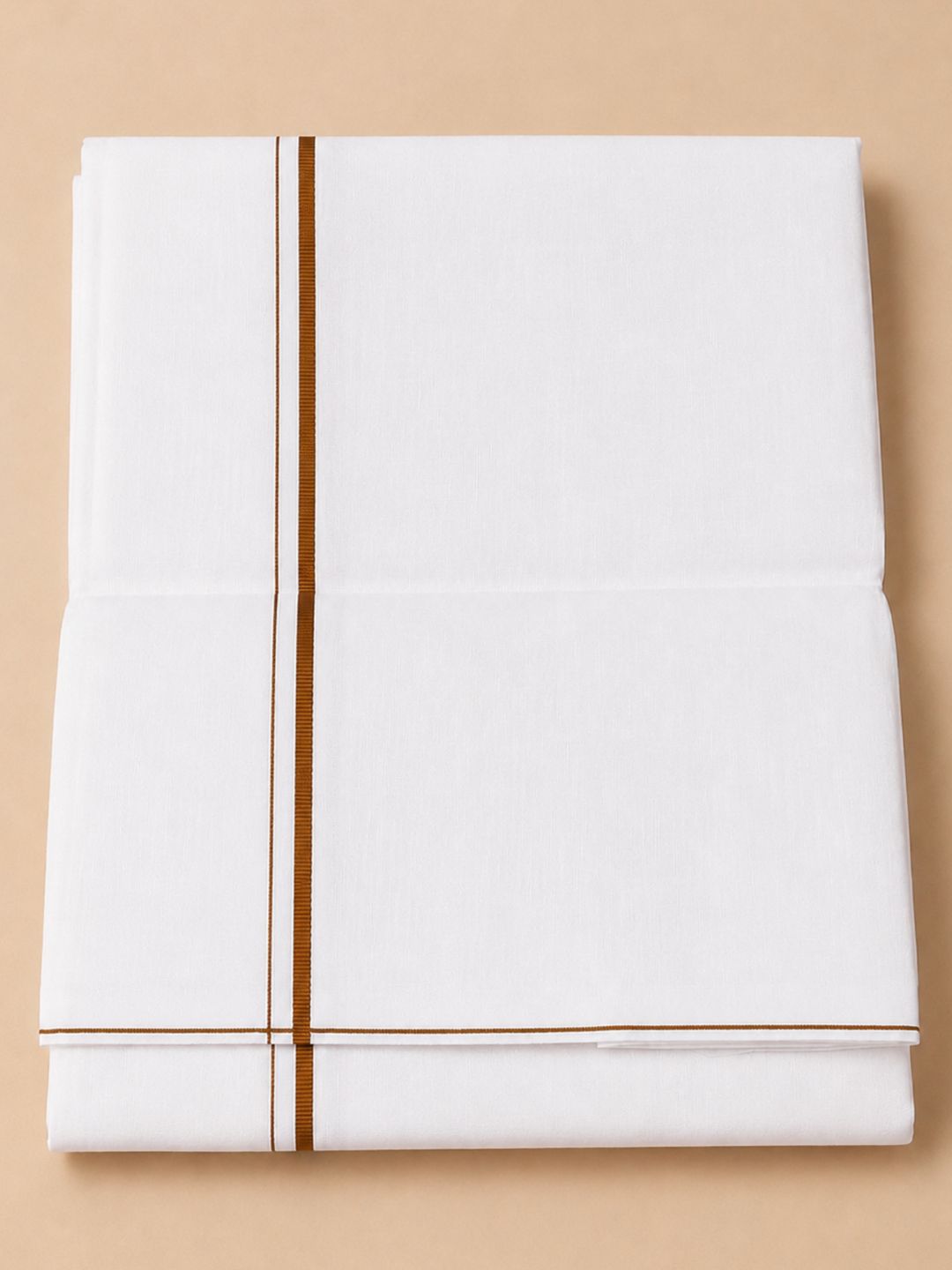 Men 100% Cotton Single Layer White Dhoti with Small Border Smart Nice SN01