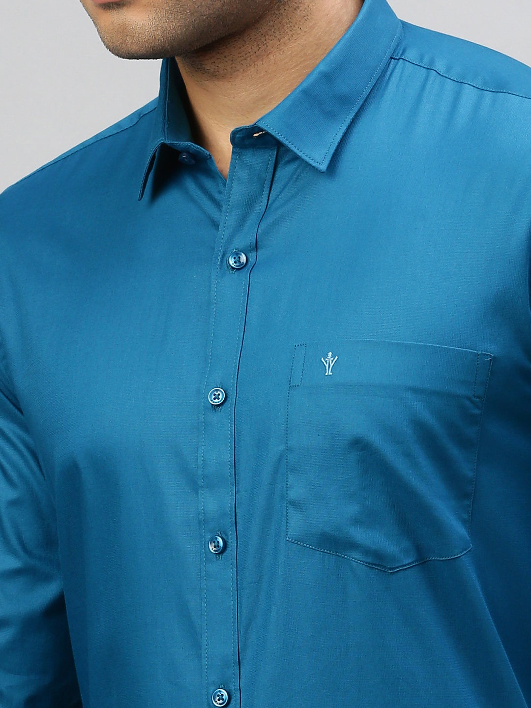 Men 100% Cotton Shirt Blue TW6