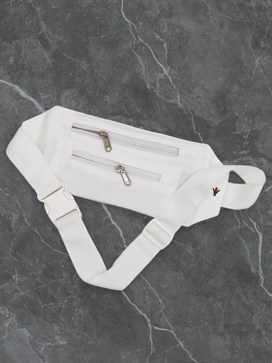 Men Luxury Dhoti Belt White with Zipper Pockets