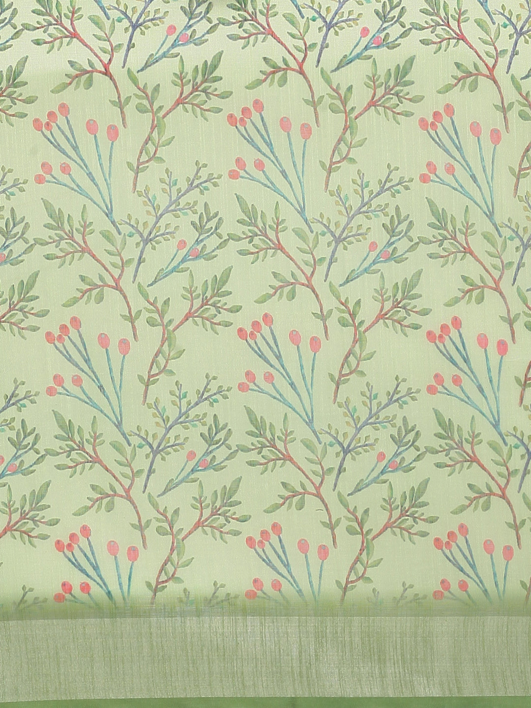 Women Green Semi Linen Saree SL234