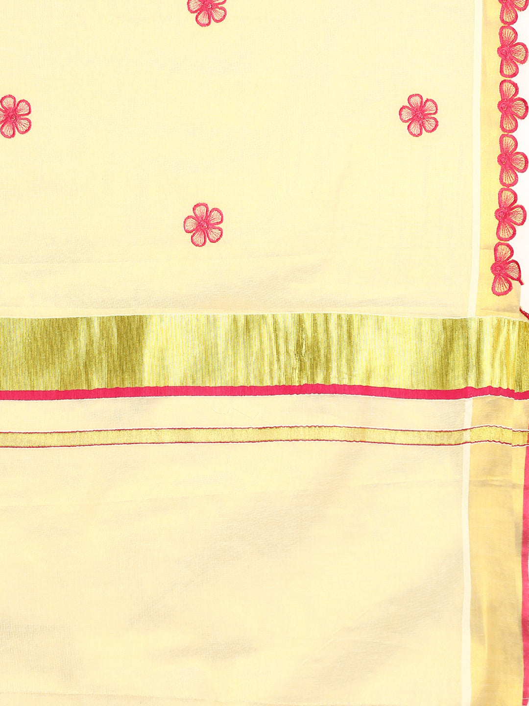 Women Kerala Cream Tissue Saree KS142