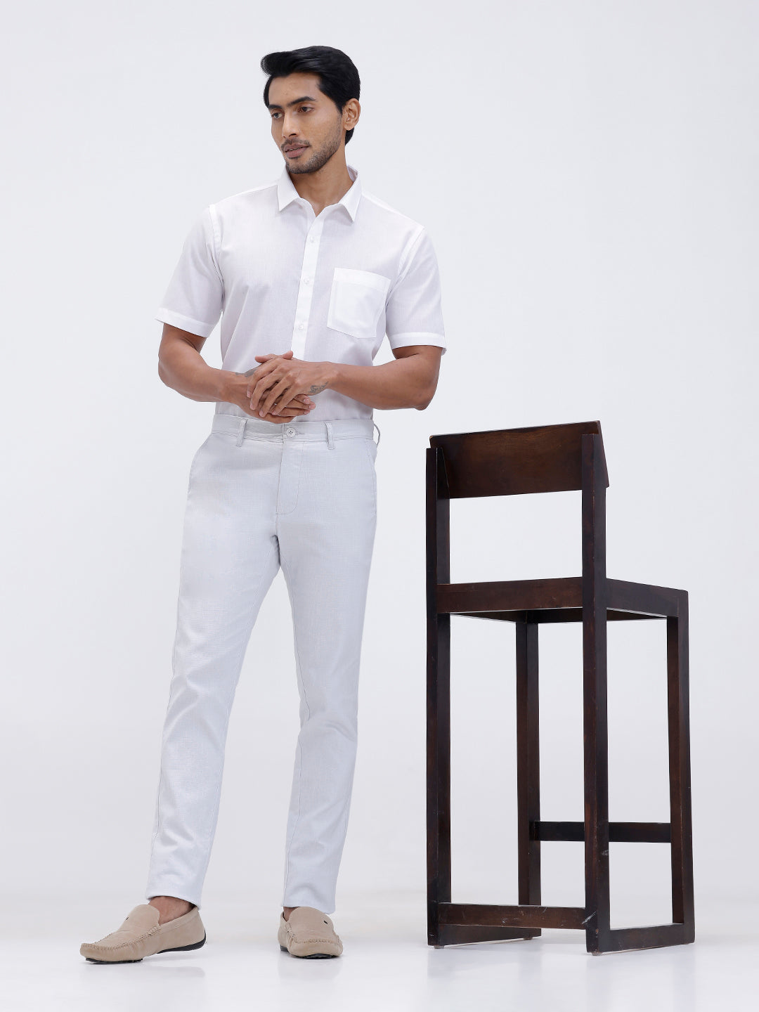 Mens Cotton Half Sleeves Shirt and Linen Cotton Pants Combo TR15502