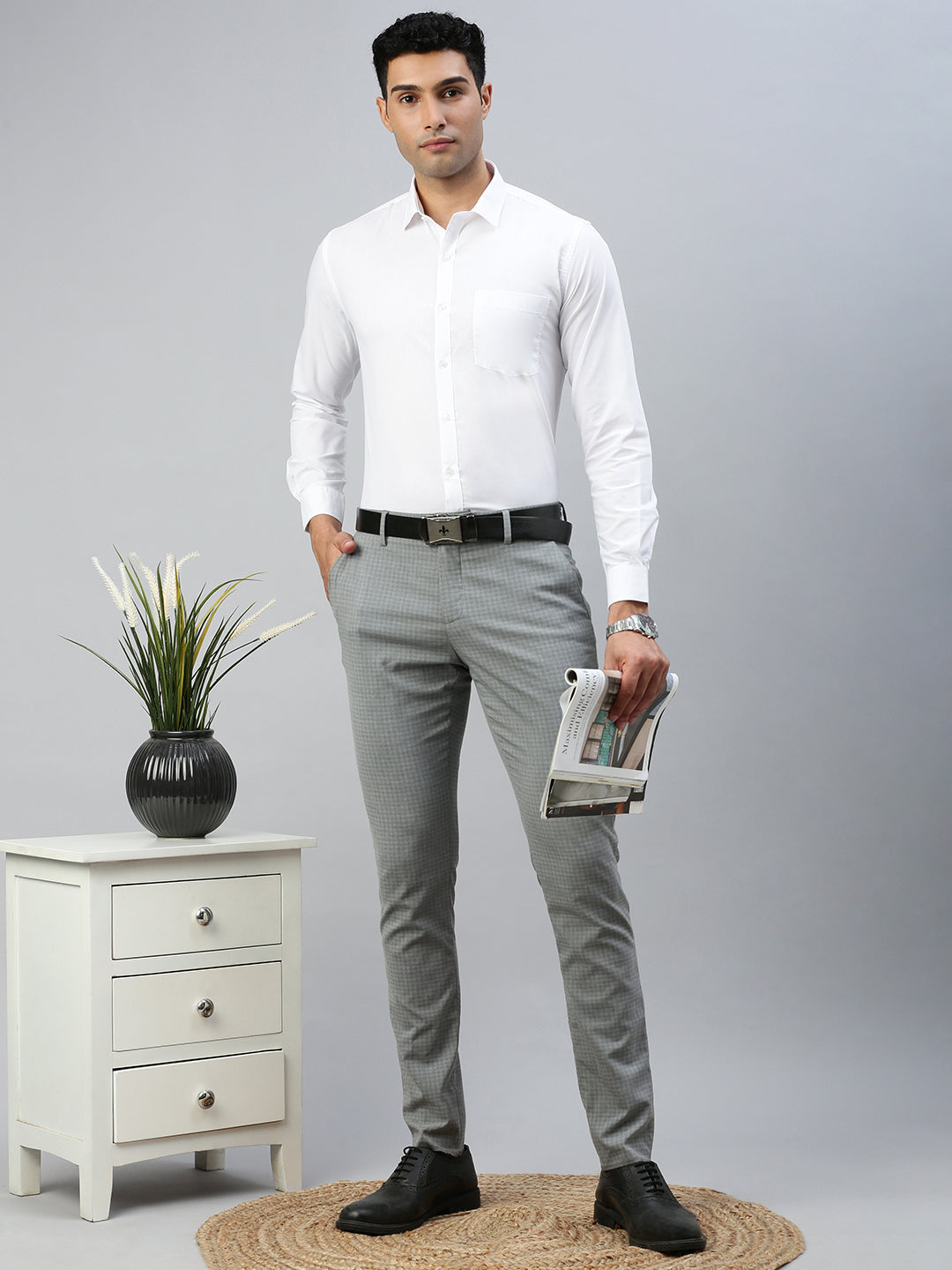 Men Cotton Smart Fit White Shirt Trendy