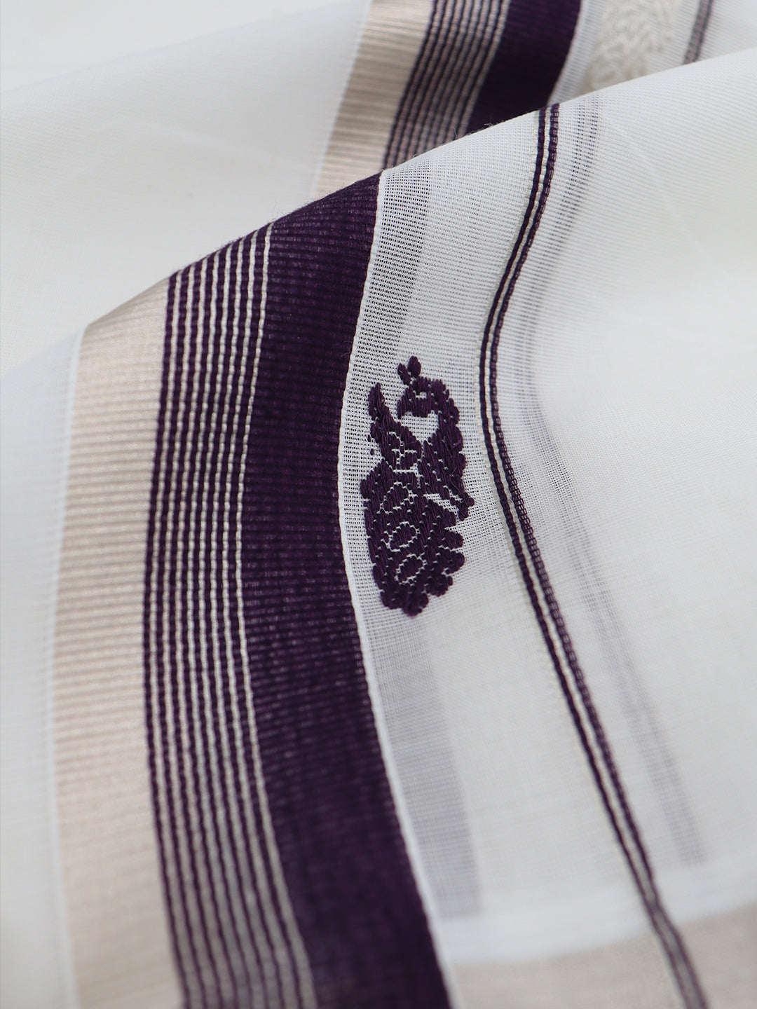 Men Premium Handloom White Dhoti with Fancy Border HLM68