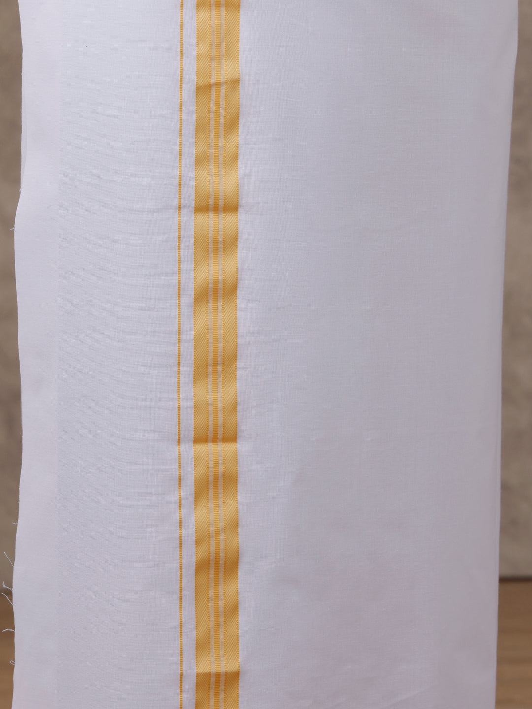 Mens Matching Border Dhoti & Shirt Set Half Gold C3