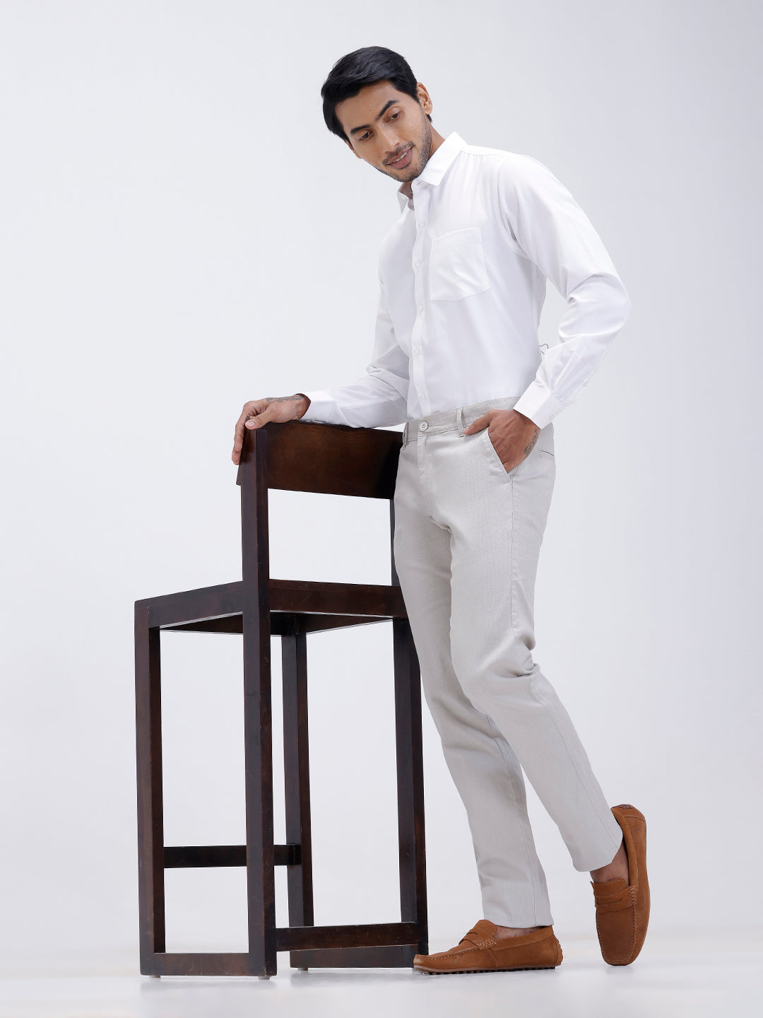 Mens Cotton Rich Shirt and Linen Cotton Off White Trouser Combo TR15503