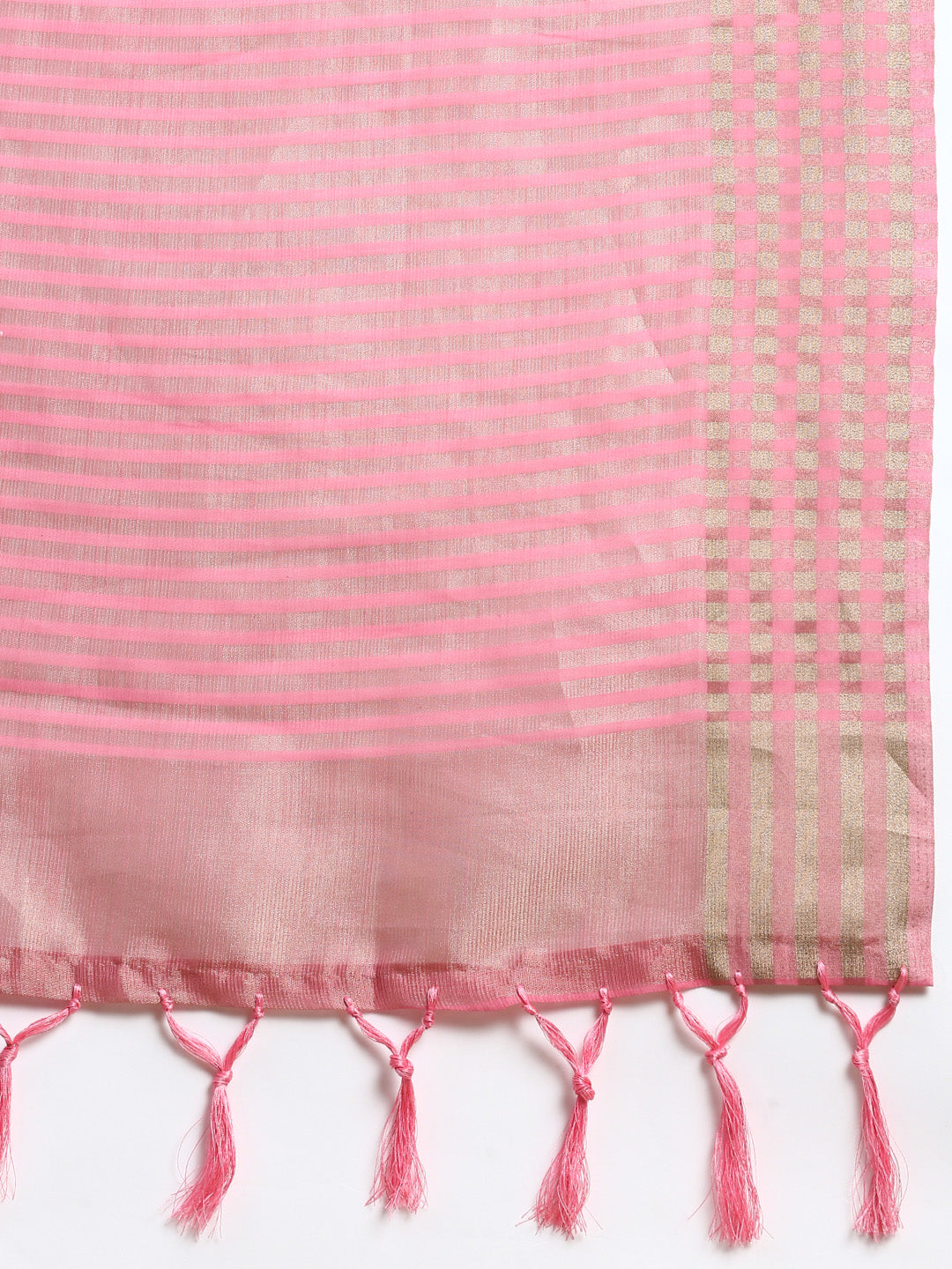 Semi Linen Flower Print Grey & Light Pink Colour Semi Linen Saree SL31-Zari view